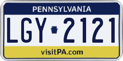 PA license plate LGY2121