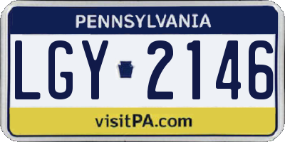 PA license plate LGY2146
