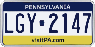 PA license plate LGY2147