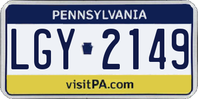 PA license plate LGY2149