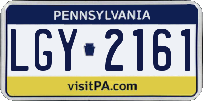 PA license plate LGY2161