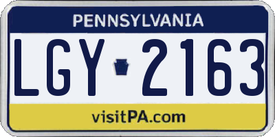 PA license plate LGY2163