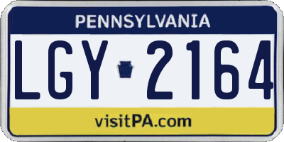 PA license plate LGY2164