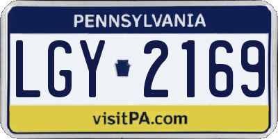 PA license plate LGY2169