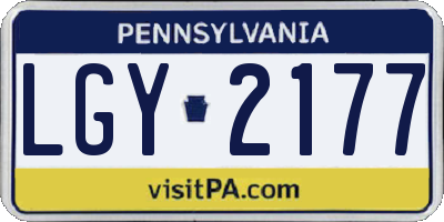 PA license plate LGY2177
