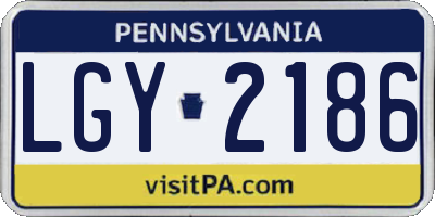 PA license plate LGY2186