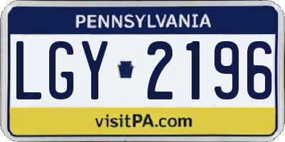 PA license plate LGY2196