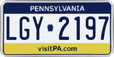 PA license plate LGY2197
