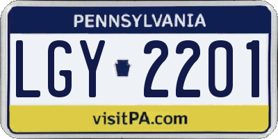 PA license plate LGY2201