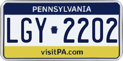 PA license plate LGY2202