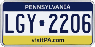 PA license plate LGY2206