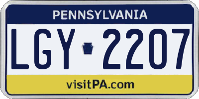 PA license plate LGY2207