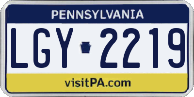 PA license plate LGY2219