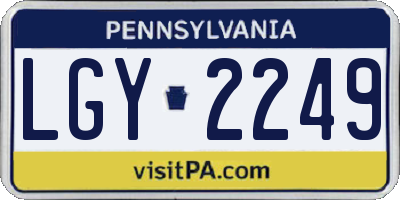 PA license plate LGY2249