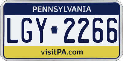 PA license plate LGY2266