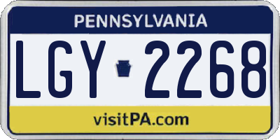 PA license plate LGY2268