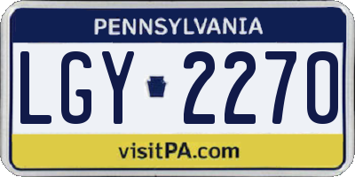 PA license plate LGY2270