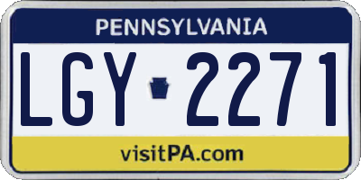 PA license plate LGY2271