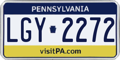 PA license plate LGY2272