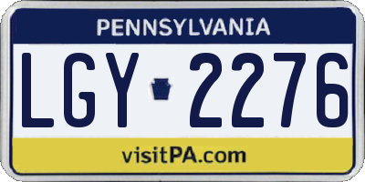 PA license plate LGY2276
