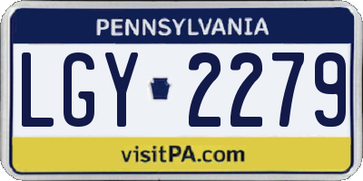 PA license plate LGY2279