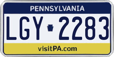 PA license plate LGY2283
