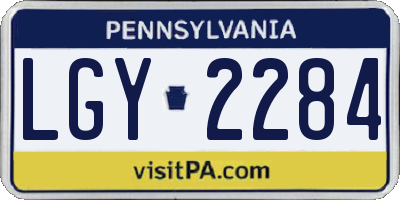 PA license plate LGY2284