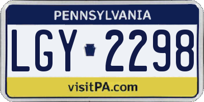 PA license plate LGY2298