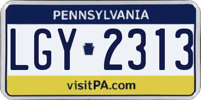 PA license plate LGY2313