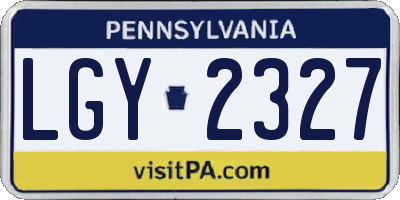 PA license plate LGY2327