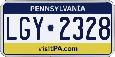 PA license plate LGY2328