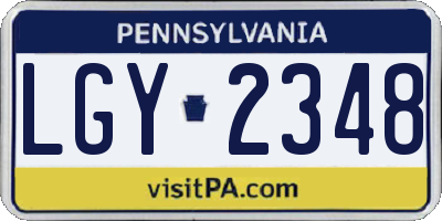 PA license plate LGY2348