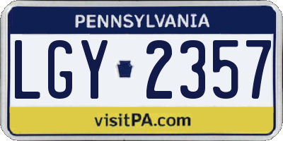 PA license plate LGY2357