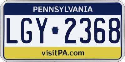 PA license plate LGY2368