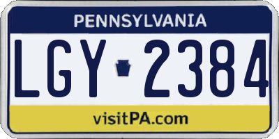 PA license plate LGY2384
