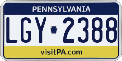 PA license plate LGY2388
