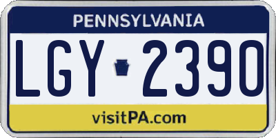 PA license plate LGY2390