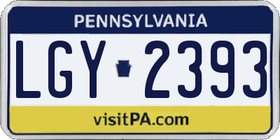 PA license plate LGY2393