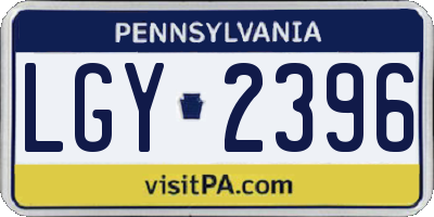 PA license plate LGY2396