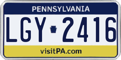 PA license plate LGY2416