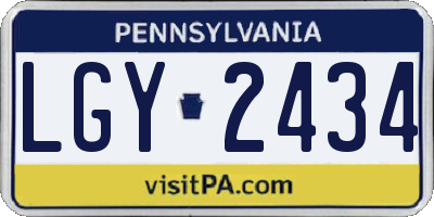 PA license plate LGY2434