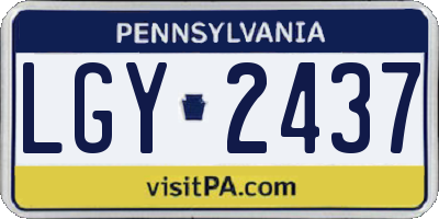 PA license plate LGY2437