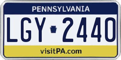 PA license plate LGY2440