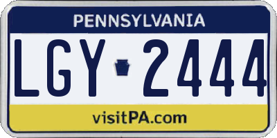 PA license plate LGY2444