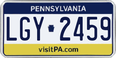 PA license plate LGY2459