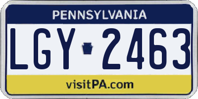 PA license plate LGY2463
