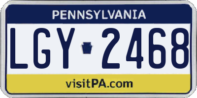 PA license plate LGY2468