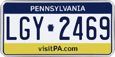 PA license plate LGY2469