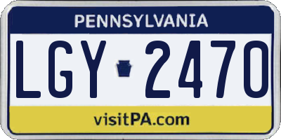 PA license plate LGY2470