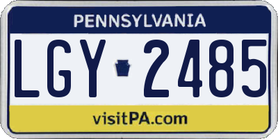 PA license plate LGY2485